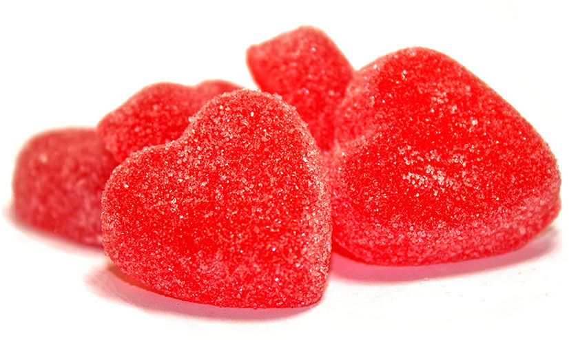 Corazones — heart-shaped sugar-coated gummy candies